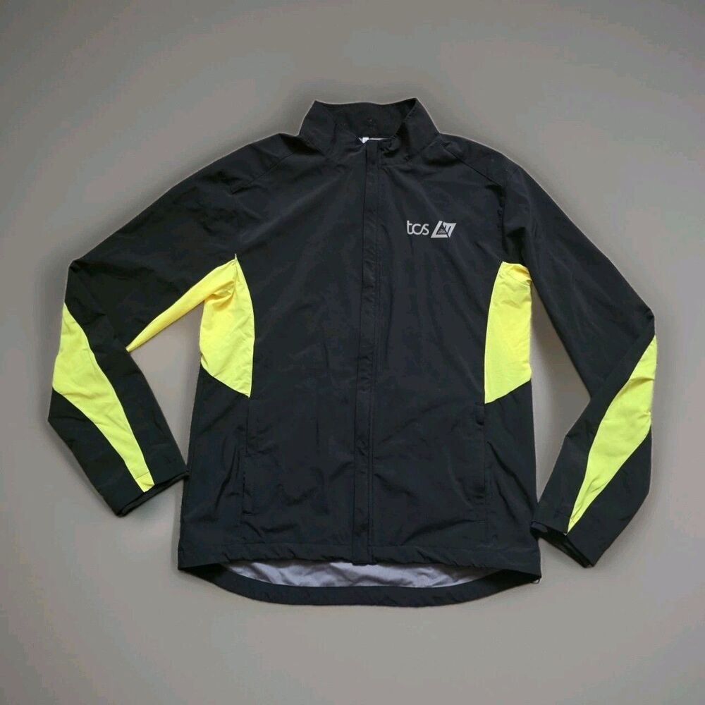 TCS London Marathon Mens Running Jacket L Black Regular Fit Lightweight Sport